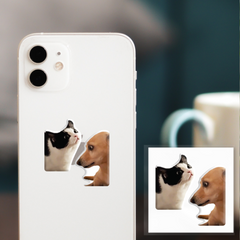 Тимчасове 3D-стікер "Кіт і собака меми"