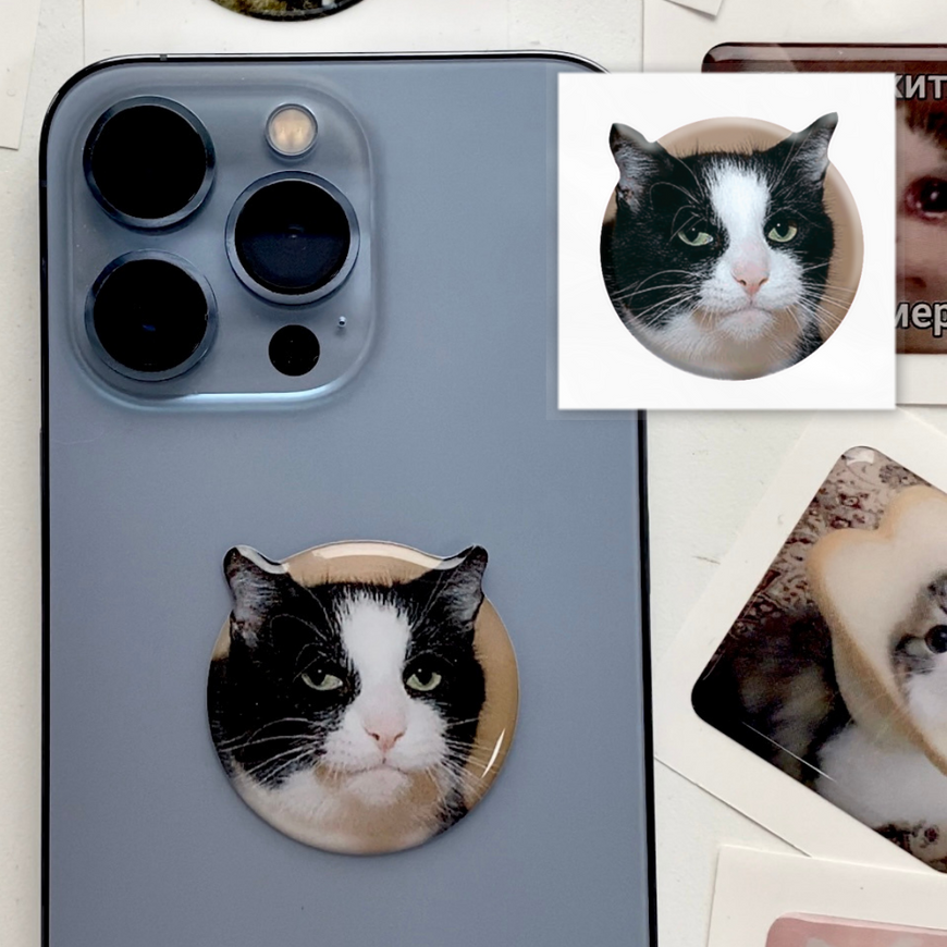 Тимчасове 3D-стікер "Мем емоційний кіт"