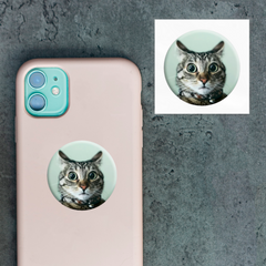 Временное 3D-стикер "Мэм удивлен кот"