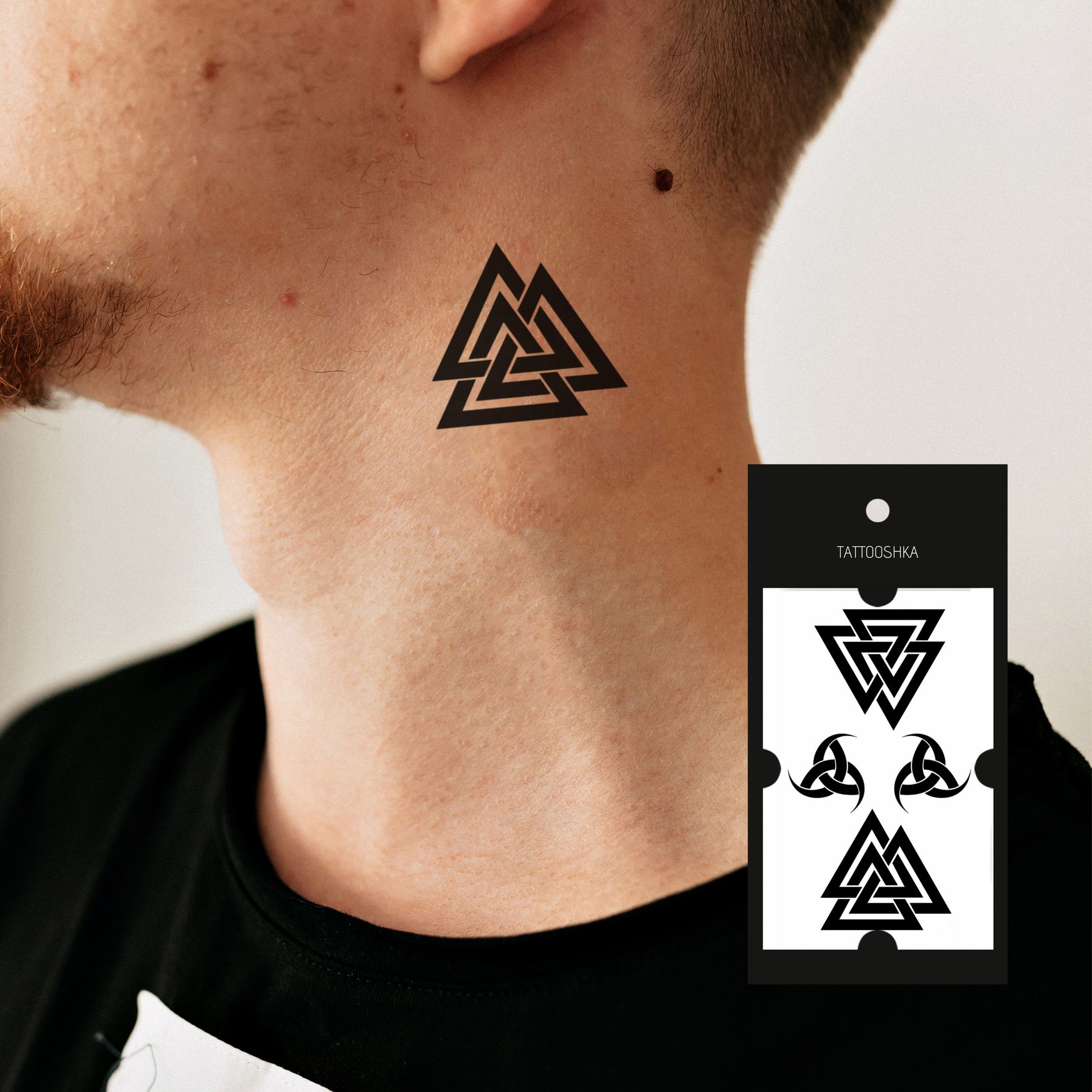Тату треугольник на шее, коллекция и значение | Татуировка