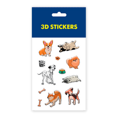 3D-стікери " Собаки". Набір 6 стікерів
