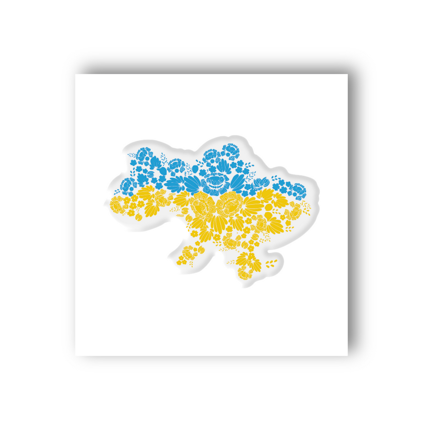 Временное 3D-стикер "Голубо желтая Украина"