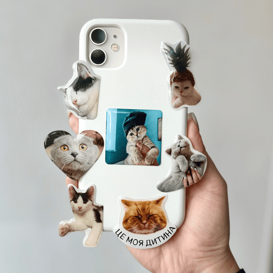 Набір 3D стікерів з твоїм улюбленцем, індивідуальний дизайн 10x6 см (2-3 стікера )