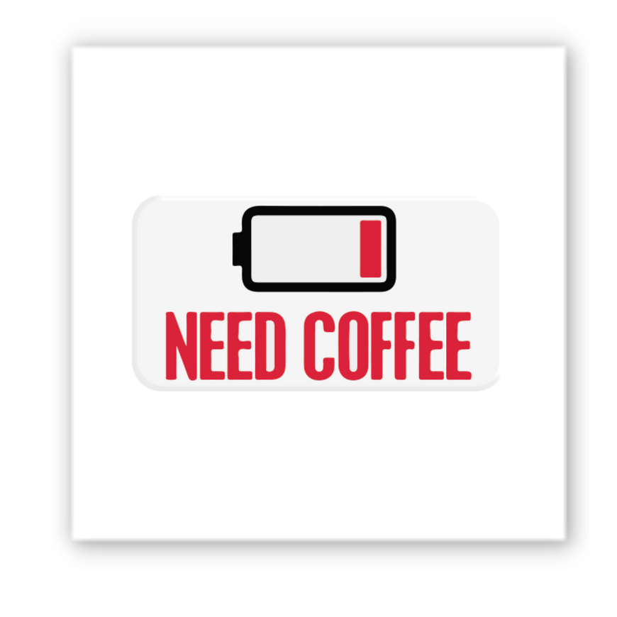 Временное Объемная наклейка "Need coffee"