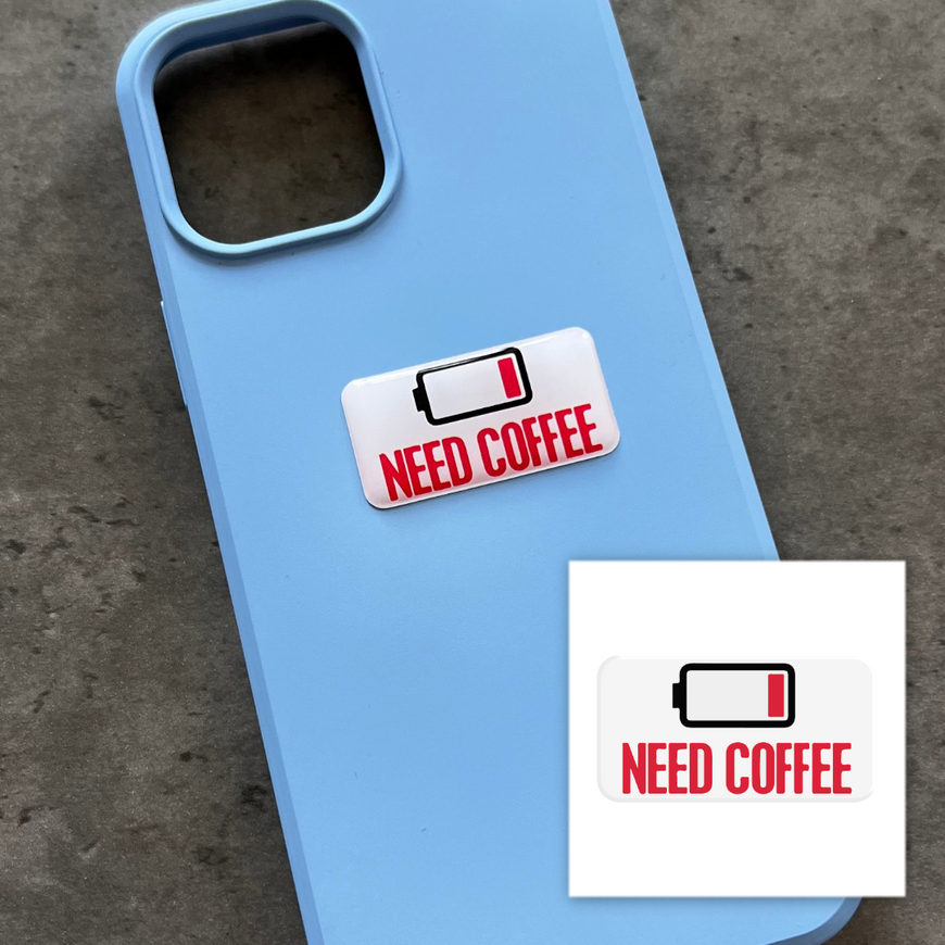 Временное Объемная наклейка "Need coffee"